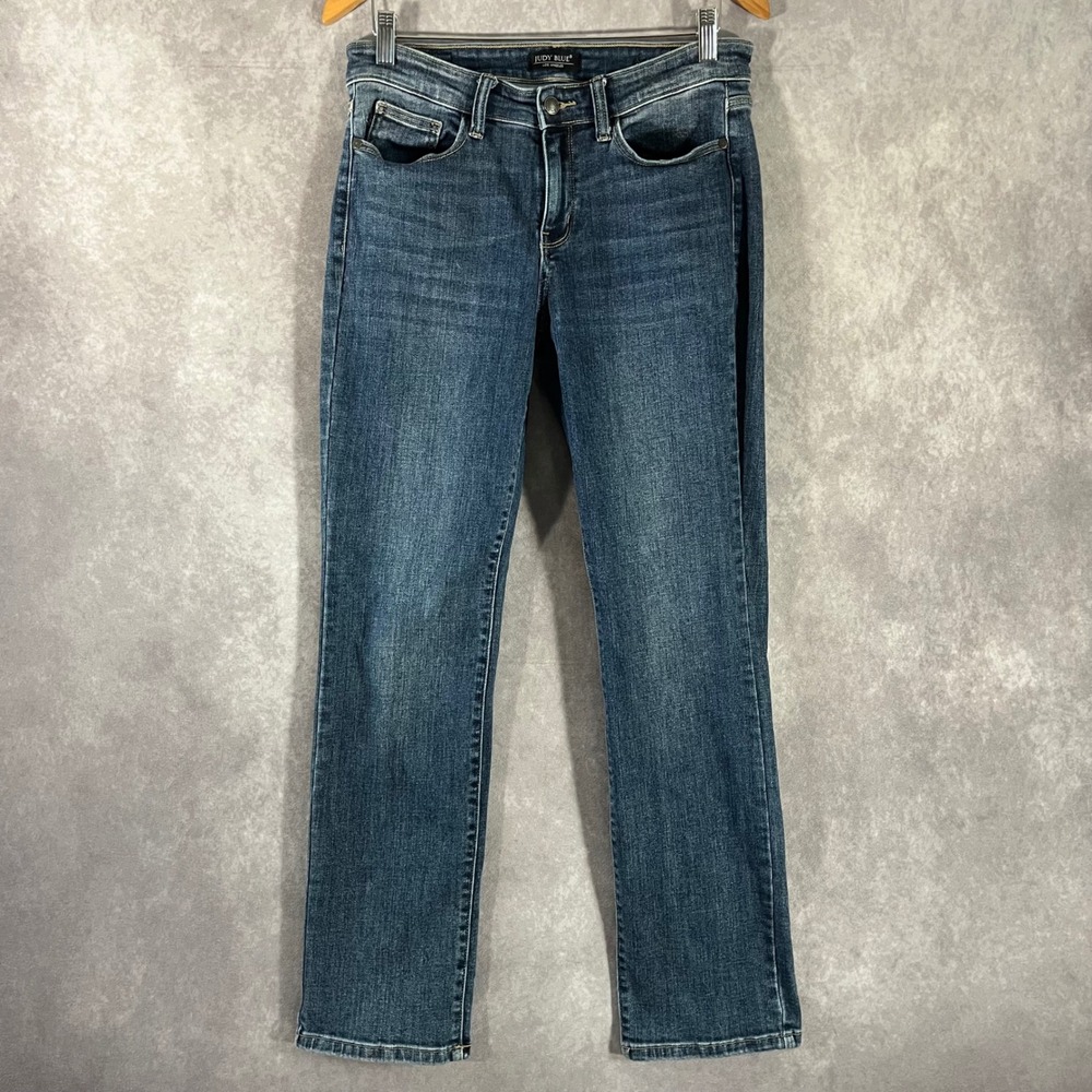 Judy Blue Straight Fit Jean Women 9/29 Blue Medium Wash JB82164DK Stretch Casual
